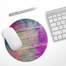 Pink & Blue Grunge Wood Planks// WaterProof Rubber Foam Backed Anti-Slip Mouse Pad for Home Work Office or Gaming Computer Desk