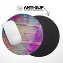 Pink & Blue Grunge Wood Planks// WaterProof Rubber Foam Backed Anti-Slip Mouse Pad for Home Work Office or Gaming Computer Desk