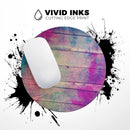 Pink & Blue Grunge Wood Planks// WaterProof Rubber Foam Backed Anti-Slip Mouse Pad for Home Work Office or Gaming Computer Desk