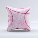 Pink Chain Stitch ink-Fuzed Decorative Throw Pillow
