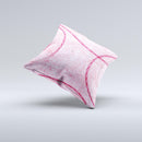 Pink Chain Stitch ink-Fuzed Decorative Throw Pillow