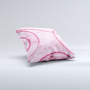 Pink Chain Stitch ink-Fuzed Decorative Throw Pillow