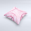 Pink Chain Stitch ink-Fuzed Decorative Throw Pillow