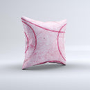 Pink Chain Stitch ink-Fuzed Decorative Throw Pillow