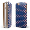 Pink Diamonds All Over Navy Pattern iPhone 6/6s or 6/6s Plus 2-Piece Hybrid INK-Fuzed Case