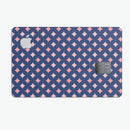 Pink Diamonds All Over Navy Pattern - Premium Protective Decal Skin-Kit for the Apple Credit Card