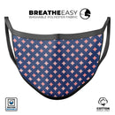 Pink Diamonds All Over Navy Pattern - Made in USA Mouth Cover Unisex Anti-Dust Cotton Blend Reusable & Washable Face Mask with Adjustable Sizing for Adult or Child