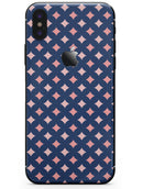 Pink Diamonds All Over Navy Pattern - iPhone X Skin-Kit