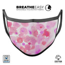Pink Dotted Absorbed Watercolor Texture - Made in USA Mouth Cover Unisex Anti-Dust Cotton Blend Reusable & Washable Face Mask with Adjustable Sizing for Adult or Child