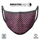 Pink Faded Micro Hearts Over Fuscia  - Made in USA Mouth Cover Unisex Anti-Dust Cotton Blend Reusable & Washable Face Mask with Adjustable Sizing for Adult or Child