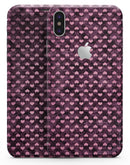 Pink Faded Micro Hearts Over Fuscia  - iPhone X Skin-Kit