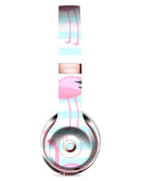 Pink Flamingos Over Blue Stripes Full-Body Skin Kit for the Beats by Dre Solo 3 Wireless Headphones