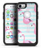 Pink Flamingos Over Blue Stripes - iPhone 7 or 8 OtterBox Case & Skin Kits