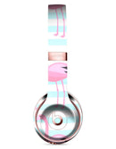 Pink Flaminogos Over Teal Stripes Full-Body Skin Kit for the Beats by Dre Solo 3 Wireless Headphones