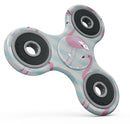 Pink Flaminogos Over Teal Stripes Full-Body Fidget Spinner Skin-Kit