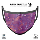 Pink Geometric V13 - Made in USA Mouth Cover Unisex Anti-Dust Cotton Blend Reusable & Washable Face Mask with Adjustable Sizing for Adult or Child