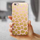 Pink Gold Flaked Animal v1 iPhone 6/6s or 6/6s Plus 2-Piece Hybrid INK-Fuzed Case