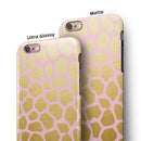 Pink Gold Flaked Animal v1 iPhone 6/6s or 6/6s Plus 2-Piece Hybrid INK-Fuzed Case