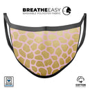 Pink Gold Flaked Animal v1 - Made in USA Mouth Cover Unisex Anti-Dust Cotton Blend Reusable & Washable Face Mask with Adjustable Sizing for Adult or Child