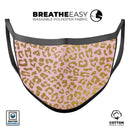 Pink Gold Flaked Animal v2 - Made in USA Mouth Cover Unisex Anti-Dust Cotton Blend Reusable & Washable Face Mask with Adjustable Sizing for Adult or Child