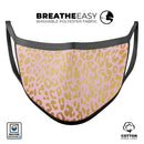 Pink Gold Flaked Animal v3 - Made in USA Mouth Cover Unisex Anti-Dust Cotton Blend Reusable & Washable Face Mask with Adjustable Sizing for Adult or Child