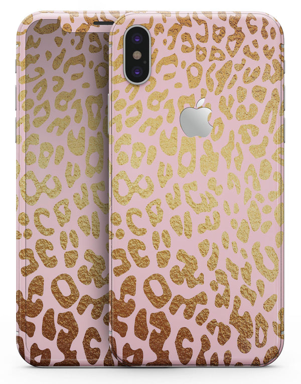 Pink Gold Flaked Animal v3 - iPhone X Skin-Kit