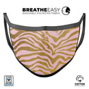 Pink Gold Flaked Animal v4 - Made in USA Mouth Cover Unisex Anti-Dust Cotton Blend Reusable & Washable Face Mask with Adjustable Sizing for Adult or Child