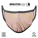 Pink Gold Flaked Animal v5 - Made in USA Mouth Cover Unisex Anti-Dust Cotton Blend Reusable & Washable Face Mask with Adjustable Sizing for Adult or Child