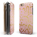 Pink Gold Flaked Animal v6 iPhone 6/6s or 6/6s Plus 2-Piece Hybrid INK-Fuzed Case