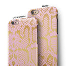 Pink Gold Flaked Animal v6 iPhone 6/6s or 6/6s Plus 2-Piece Hybrid INK-Fuzed Case