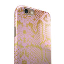 Pink Gold Flaked Animal v6 iPhone 6/6s or 6/6s Plus 2-Piece Hybrid INK-Fuzed Case