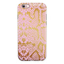 Pink Gold Flaked Animal v6 iPhone 6/6s or 6/6s Plus 2-Piece Hybrid INK-Fuzed Case