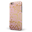 Pink Gold Flaked Animal v6 iPhone 6/6s or 6/6s Plus 2-Piece Hybrid INK-Fuzed Case
