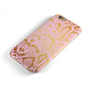 Pink Gold Flaked Animal v6 iPhone 6/6s or 6/6s Plus 2-Piece Hybrid INK-Fuzed Case