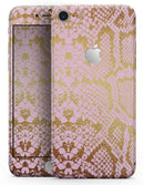 Pink Gold Flaked Animal v6 - Skin-kit for the iPhone 8 or 8 Plus