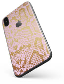 Pink Gold Flaked Animal v6 - iPhone X Skin-Kit