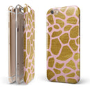 Pink Gold Flaked Animal v7 iPhone 6/6s or 6/6s Plus 2-Piece Hybrid INK-Fuzed Case