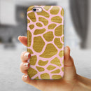 Pink Gold Flaked Animal v7 iPhone 6/6s or 6/6s Plus 2-Piece Hybrid INK-Fuzed Case