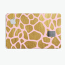 Pink Gold Flaked Animal v7 - Premium Protective Decal Skin-Kit for the Apple Credit Card