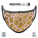 Pink Gold Flaked Animal v7 - Made in USA Mouth Cover Unisex Anti-Dust Cotton Blend Reusable & Washable Face Mask with Adjustable Sizing for Adult or Child