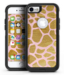Pink Gold Flaked Animal v7 - iPhone 7 or 7 Plus Commuter Case Skin Kit