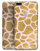Pink Gold Flaked Animal v7 - Skin-kit for the iPhone 8 or 8 Plus