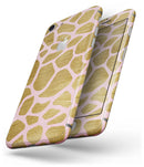 Pink Gold Flaked Animal v7 - Skin-kit for the iPhone 8 or 8 Plus