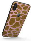 Pink Gold Flaked Animal v7 - iPhone X Skin-Kit