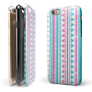 Pink Green Teal Vertical Pattern iPhone 6/6s or 6/6s Plus 2-Piece Hybrid INK-Fuzed Case