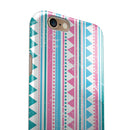 Pink Green Teal Vertical Pattern iPhone 6/6s or 6/6s Plus 2-Piece Hybrid INK-Fuzed Case