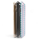 Pink Green Teal Vertical Pattern iPhone 6/6s or 6/6s Plus 2-Piece Hybrid INK-Fuzed Case