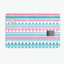 Pink Green Teal Vertical Pattern - Premium Protective Decal Skin-Kit for the Apple Credit Card