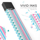 Pink Green Teal Vertical Pattern - Premium Decal Protective Skin-Wrap Sticker compatible with the Juul Labs vaping device