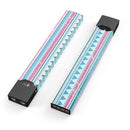 Pink Green Teal Vertical Pattern - Premium Decal Protective Skin-Wrap Sticker compatible with the Juul Labs vaping device